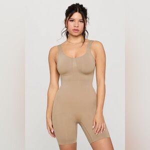 Yitty Nearly Naked Mid Thigh Body Suit- Moody Taupe